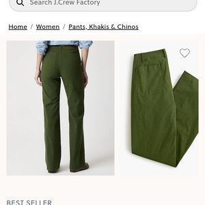 J. Crew Women's Wide Leg Pants in Olive Green